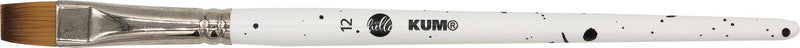 Kum Pinsel – weiss, synthetische Haare, Birkenstiel, Länge 135 mm, Grösse 12, flach, Aluminiumzwinge