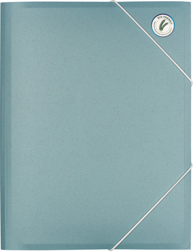 Kolma Sammelmappe für A4, Weizenstroh, Blau, mit Gummizug