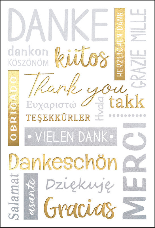 Kurt eulzer Grusskarten – 120 × 180 mm, mit Couvert, Dankeskarte, mehrfarbig – 6 Stk