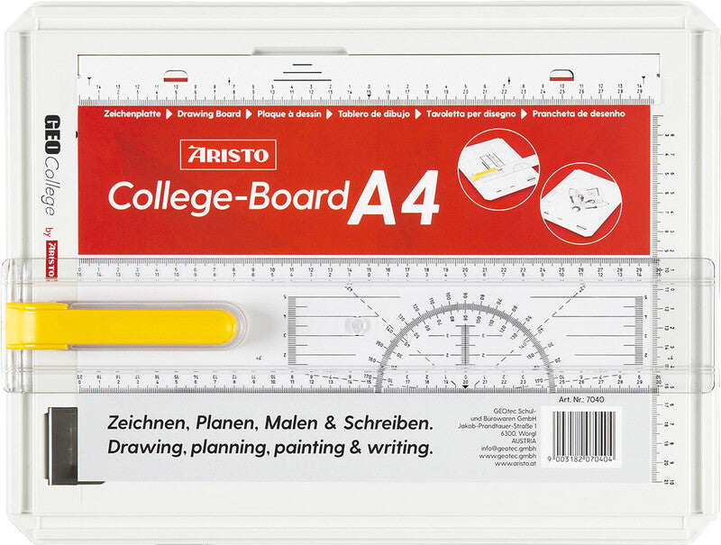 Aristo Zeichenplatte A4, Magnet-Klemmschiene, Kunststoff, Weiss