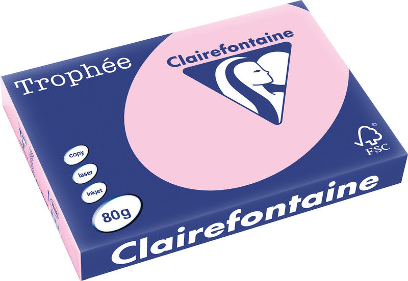 Clairefontaine Kopierpapier – A3, 80 g/m², Pink – für Inkjet/Laser/Kopierer – FSC, EU Ecolabel – 500 Blatt