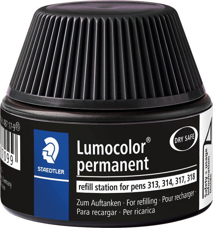 Staedtler Marker-Nachfüllung für Lumocolor permanent 313, 314, 317 + 1 weitere – wasserfest, geruchsarm, 15 ml