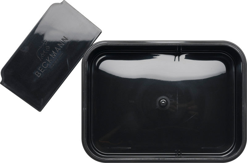 Beckmann Lunchbox – 1,7 l – auslaufsicher, mit Innenteiler – Kunststoff – schwarz – 18,7 × 7 × 14 cm