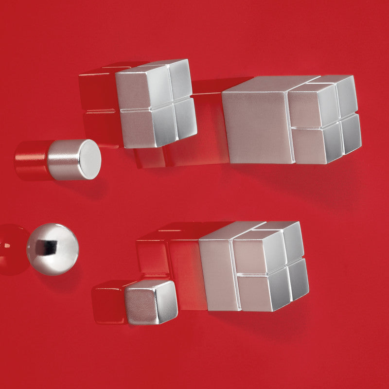 Sigel Zylindermagnet – Silber – Ø 10 mm, H 10 mm, 10 Stück – für Glas-Magnetboards – Stahl