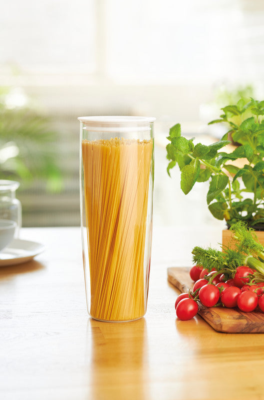 Rotho Glasbehälter Cristallo – 1,2 l – rund – Ø 11 × 19,3 cm – Borosilikatglas – transparent