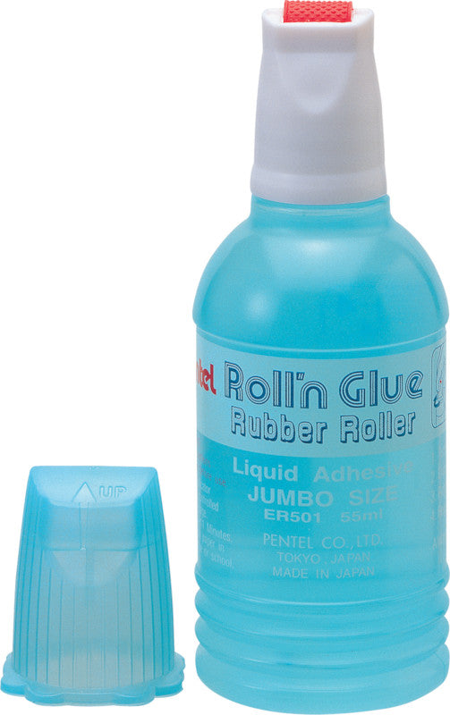 Pentel Kleberoller Roll'n Glue – permanent – 55 ml – transparent trocknend, auswaschbar
