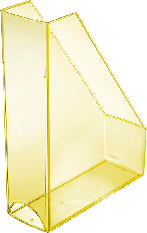 Helit the tower Economy Stehsammler A4/C4 – 85 mm, gelb transparent, Kunststoff