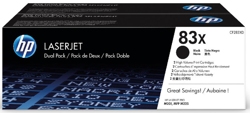 HP Toner-Multipack 83X – Schwarz, 2200 Seiten