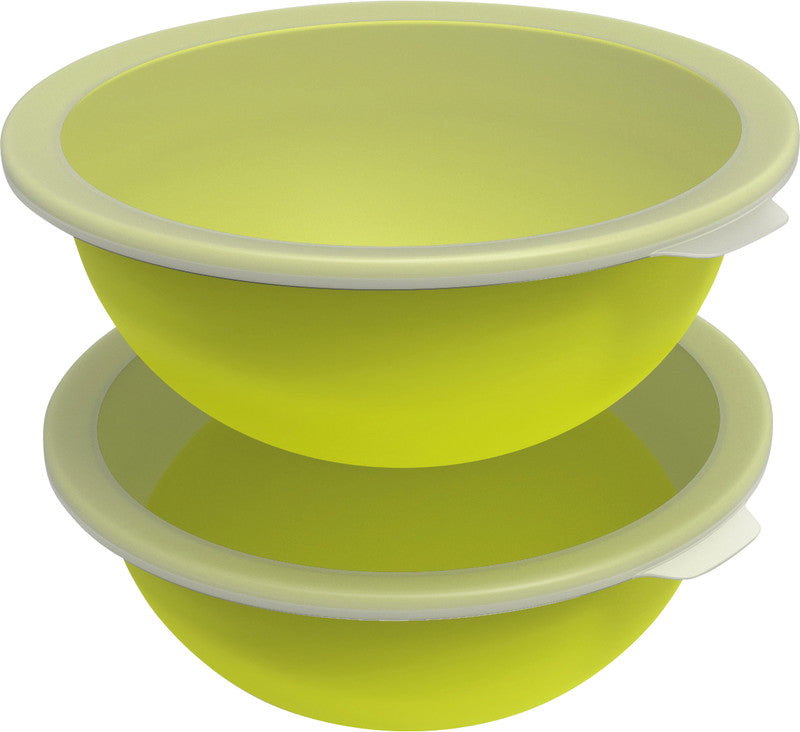 Rotho Schüssel Caruba – 4,8 l – mit Deckel, stapelbar, spülmaschinenfest – PP – blau – 32,2 × 13,3 × 30,5 cm