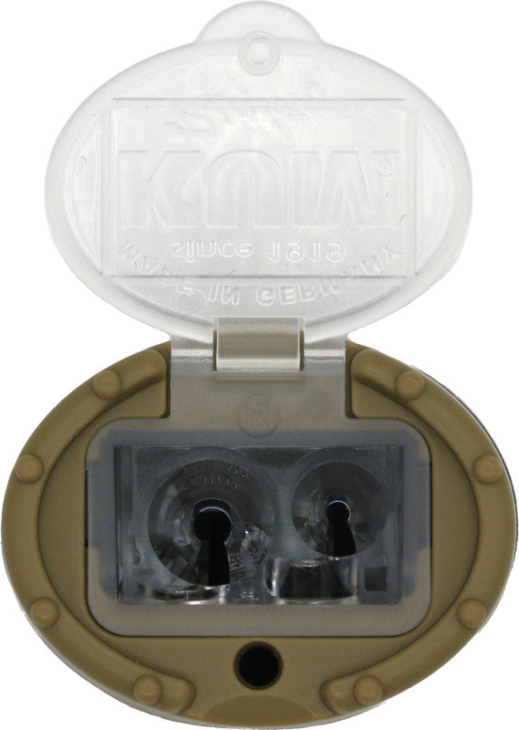 Kum Spitzer – manuell, 2-Loch, mit Behälter, für Ø 8 & 11 mm, Kunststoff, assortiert, Click-Snap K2 Sludge