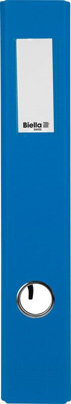 Biella Ordner – A4 hoch – 2-Ring Hebelmechanik, Rücken 40 mm – blau, mit Niederhalter, mit Griffloch, FSC