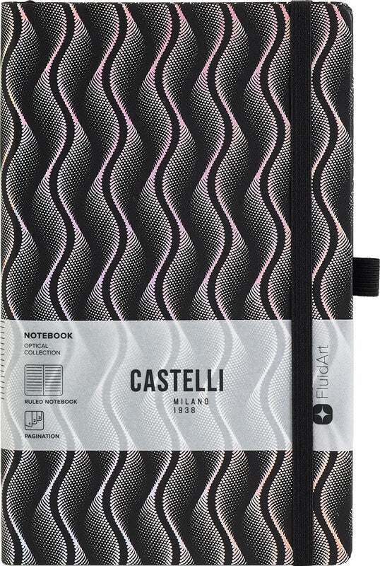 Castelli Notizbuch – A5 – liniert – 192 Seiten – 80 g/m² – gebunden, Gummiband, Stiftschlaufe – mehrfarbig