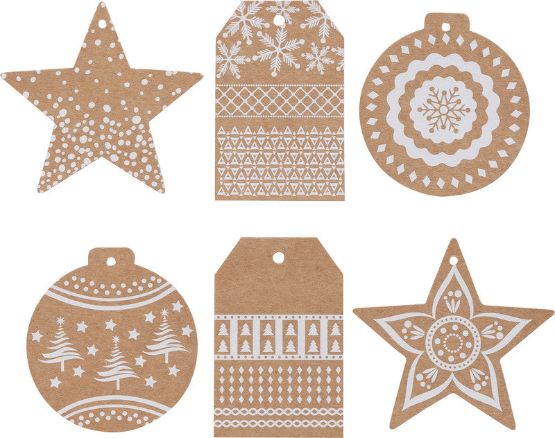 Folia Geschenketiketten – Weihnachten – 12 Etiketten – Karton – Bogen 135 × 100 mm