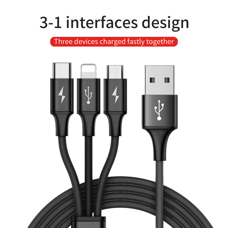 Baseus USB-Kabel, Lightning, USB-C, Micro-USB, 1,2 m, USB 2.0