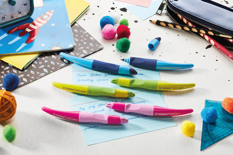 STABILO EASYoriginal Start – Tintenroller mit Kappe, 0,5 mm, blau, 1er Blister, für Linkshänder