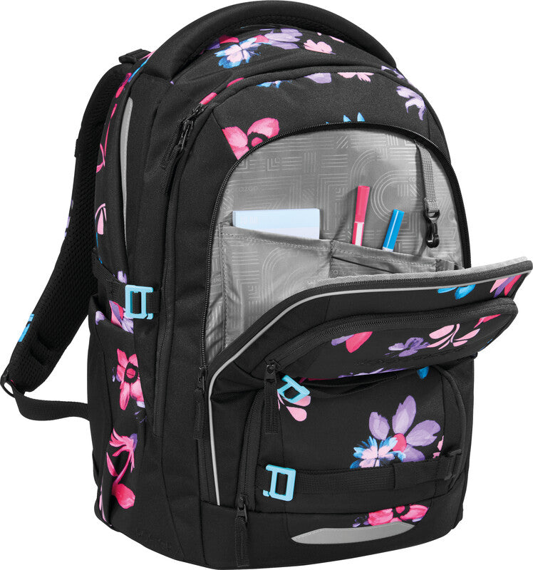 Coocazoo Rucksack Porter – Floral Artnight – 35 l, 30,0 × 46,0 × 23,5 cm – aus 100% recycelten PET-Flaschen