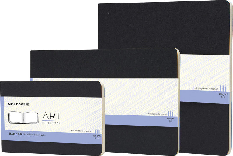 Moleskine Skizzenbuch, 19 × 19 cm, 120 g/m², 88 Seiten, schwarz, säurefrei
