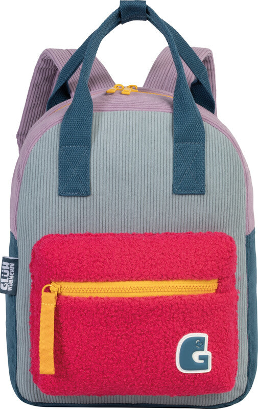 Glühwürmchen Kindergartenrucksack Elena – 7 l, mit Namensschild, Polyester – Rot/Blau, 240 × 300 × 100 mm