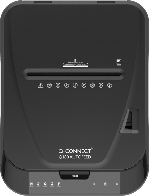 Q-Connect Q180 – Aktenvernichter, DIN P-4, Mikroschnitt 4 × 12 mm, 10 Blatt, 32,2 l, A4