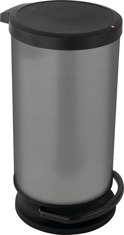 Rotho Abfallcontainer Paso – 30 l – mit Deckel – Kunststoff, carbon – B × H × T 302 × 592 × 357 mm