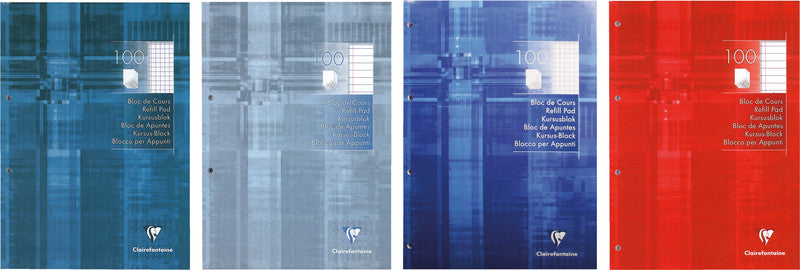 Clairefontaine Ringbuchblock, A4, kariert, Leimbindung, 100 Blatt, 2-fach gelocht, 90 g/m² – blau