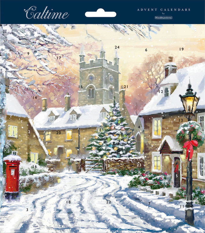 Caltime Adventskalender Dorfstrasse, sortiert, Karton, 21,3 × 21,3 cm – eco:plus