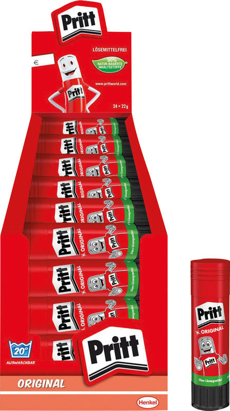 Pritt Klebestift – permanent, transparent, lösemittelfrei, schnelltrocknend, 22 g, für Papier, Karton, Fotos