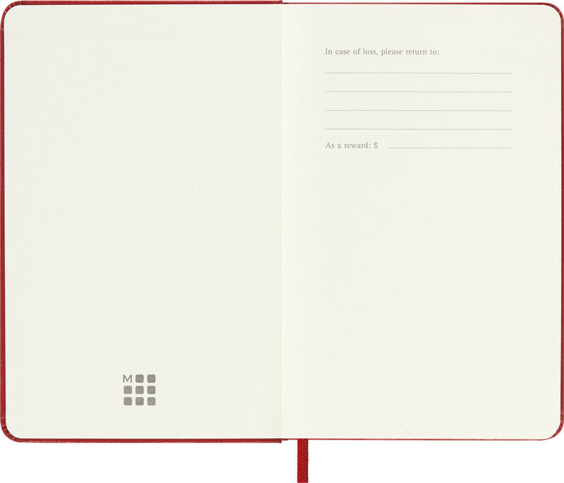 Moleskine Wochenagenda – 1 Woche/1 Seite, gebunden, 9 × 14 cm, 2027, scharlachrot, FSC
