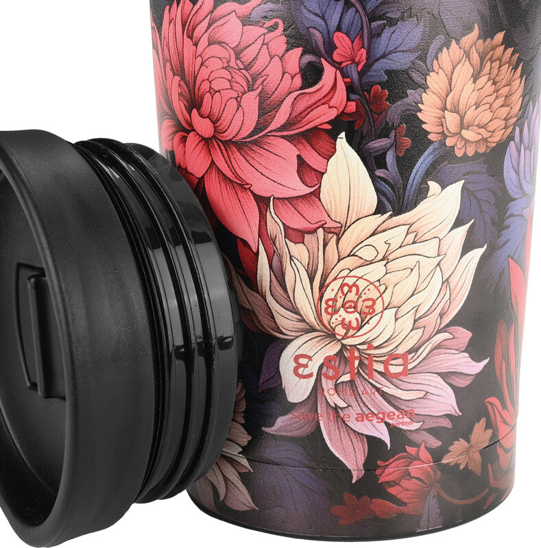 Estia Thermobecher – 3,5 dl – Edelstahl, isoliert, Schraubverschluss – Midnight Blossom