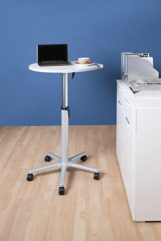 MAUL Stehtisch – 60 × 52 × 75–120 cm – weiss – höhenverstellbar