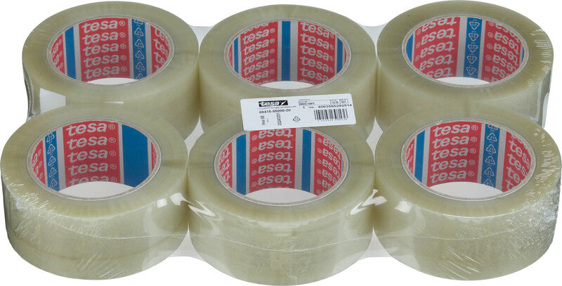 TESA Verpackungsband – permanent, glatt, PCR PET, 50 mm × 132 m, transparent