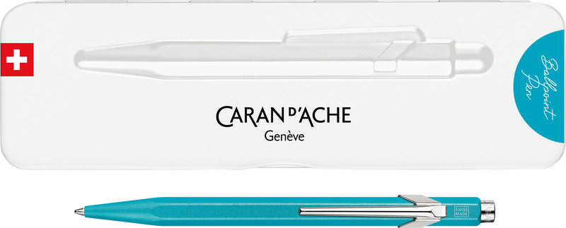 Caran d-Ache Kugelschreiber – türkisblau, Aluminium