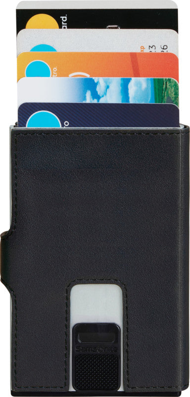 Samsonite Schiebeportemonnaie – 66 × 102 mm, Leder, Schwarz – 1 Stück