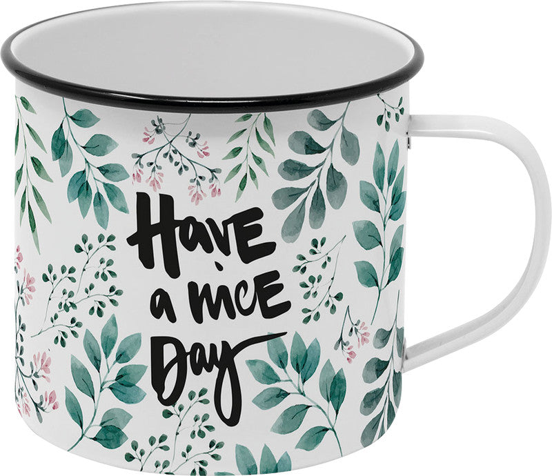 Ppd Formart Tasse – 0,40 l, Metall, Mehrfarbig, mit Motiv "Have a nice day"