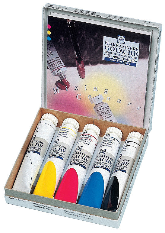 Talens Gouache – sortiert, 5 Farben, 5 × 20 ml, inkl. Deckweiss