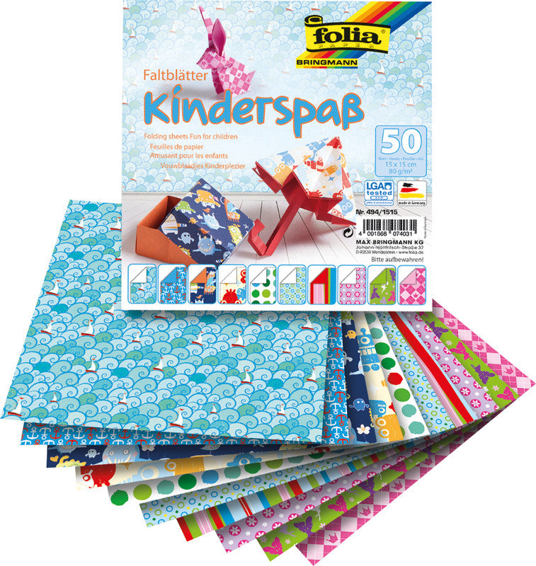 Folia Faltblätter – 150 × 150 mm – 80 g/m² – sortiert – 50 Blatt