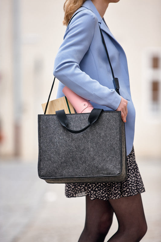 Sigel Desk-Sharing-Tasche – für Notebooks bis 14", Filz, Grau