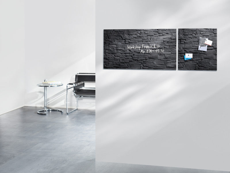 Sigel Whiteboard – 48 × 48 cm, Glas, magnetisch, Wandmontage, inkl. Montagesatz