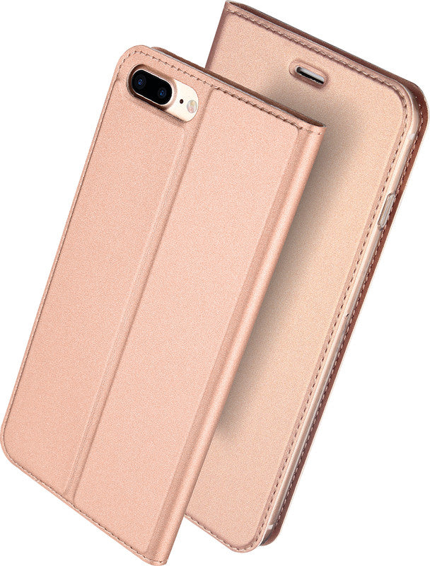 Dux Ducis Booklet-Hülle – für Apple iPhone 6 Plus–8 Plus – Roségold – mit Kartenfach, Magnetverschluss