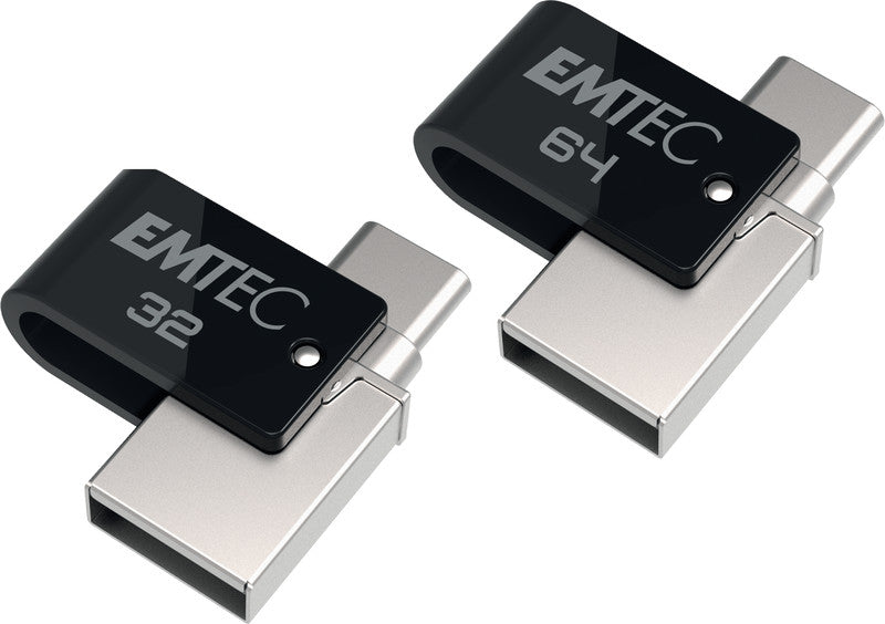 Emtec T260C USB-Stick – 32 GB, USB 3.2, silber/schwarz