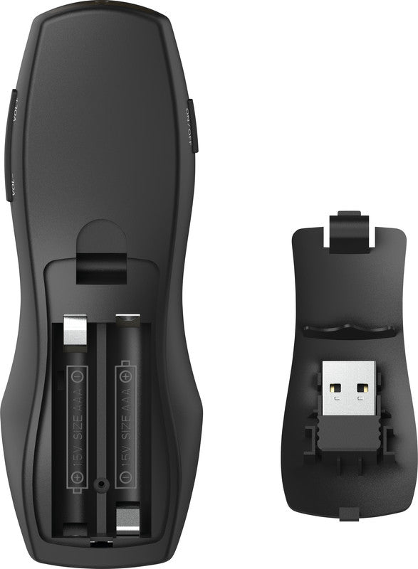 Hama X-Pointer 6 in 1 – Presenter – Roter Laser, 2,4 GHz, Bluetooth, Dongle, Reichweite 15 m, Air-Maus-Funktion