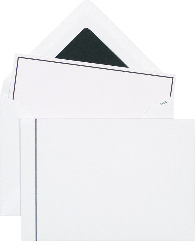 Elco Trauer-Couvert C6, Regina Deuil, weiss, haftklebend, 100 g/m², schwarz gefüttert – 250 Stk.