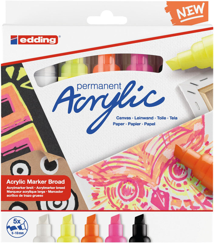 Edding Acrylmarker für Permanentmarker – sortiert, neon