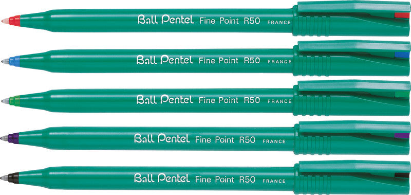 Pentel Ball Fine – Tintenroller, mit Kappe, 0,8 mm, Grün