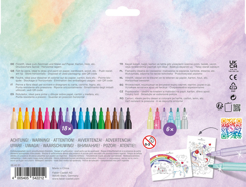 Faber-Castell Filzstifte, Strichbreite 1 mm, 24 Farben