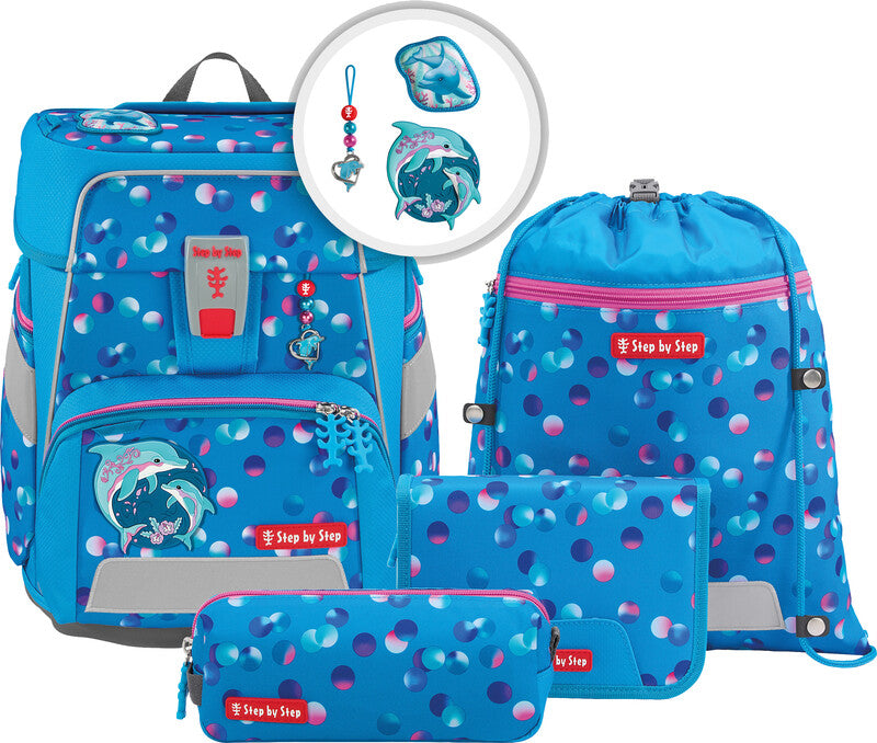 Step by Step Schulrucksack-Set Space – 5-teilig – Dolphin Finja – aus 100% recycelten PET-Flaschen