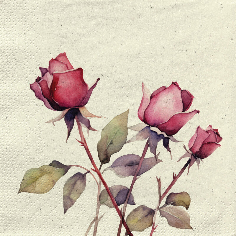 Fasana Servietten Roses – 33 × 33 cm – 2-lagig, Tissue – 20 Stk., FSC