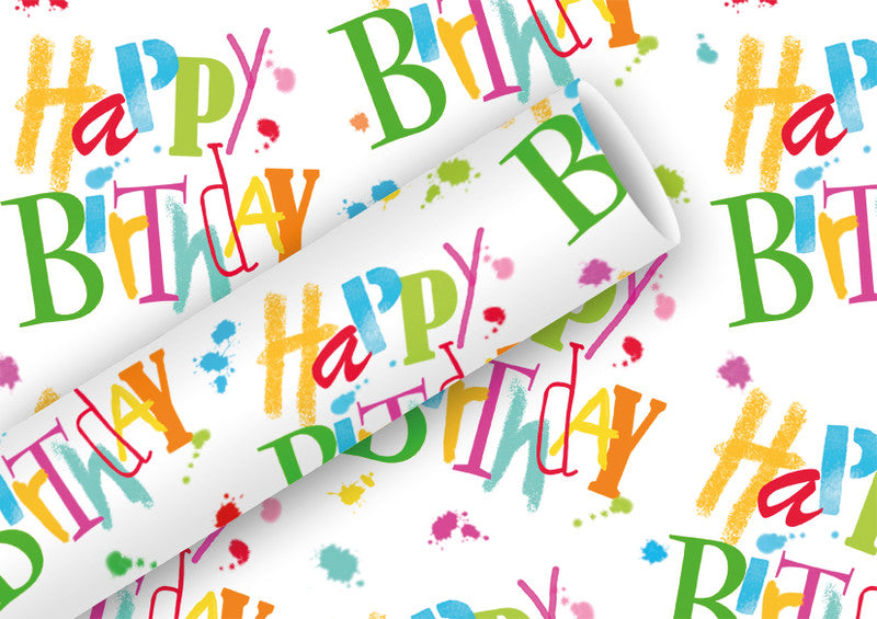 Braun + Company Geschenkpapier – Birthday Dance – gestrichenes Papier – 70 cm × 2 m – 80 g/m²