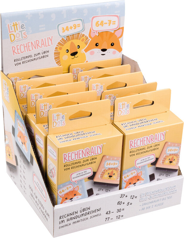 Little Dots – Löwe und Tiger Rollstempel – Rechenrally, Abdruckhöhe 25 mm, 2 Stück