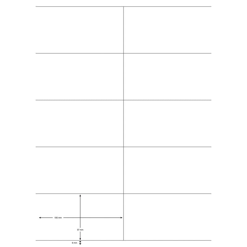 Q-CONNECT Drucketiketten, 105 mm × 57 mm, weiss, Papier, permanent, Packung: 100 Blatt (1000 Etiketten)